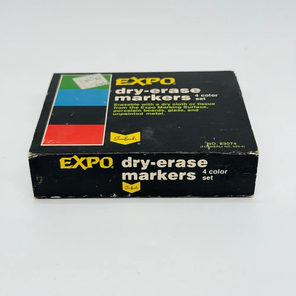 Vintage Sanford Expo Dry Erase Markers 4 Color Set 83074 Metal Barrel SMELLY